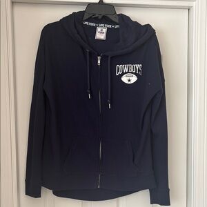 Cowboys Navy Blue Zip-Up Hoodie